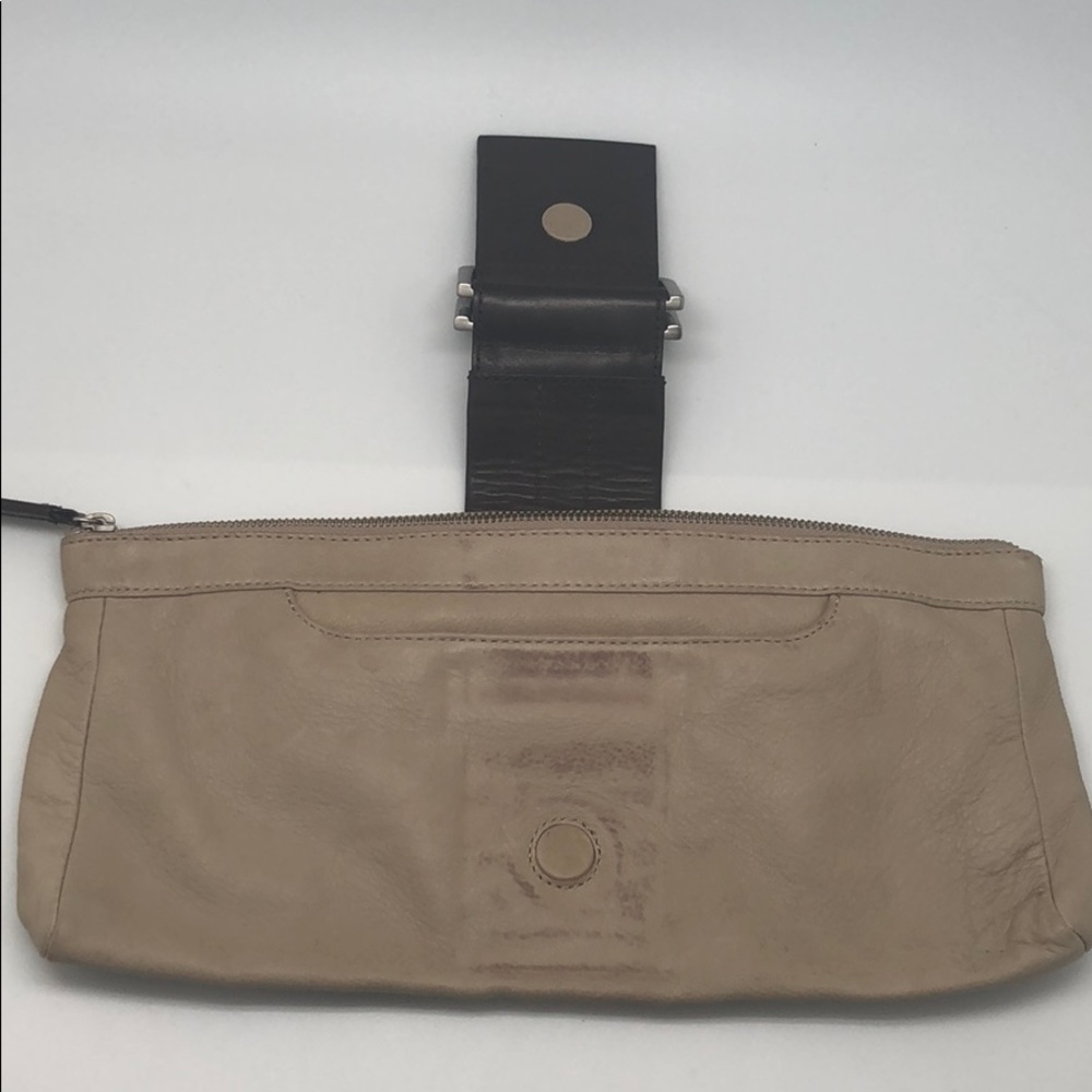 Kenneth Cole Leather Buckle Brown Clutch - Picture 3 of 8